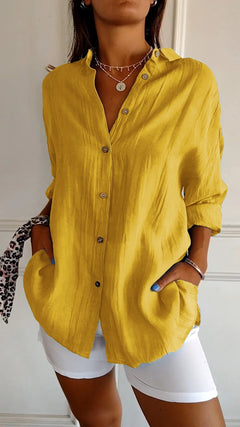 Lara - Elegant Solid Color Commuter Blouse