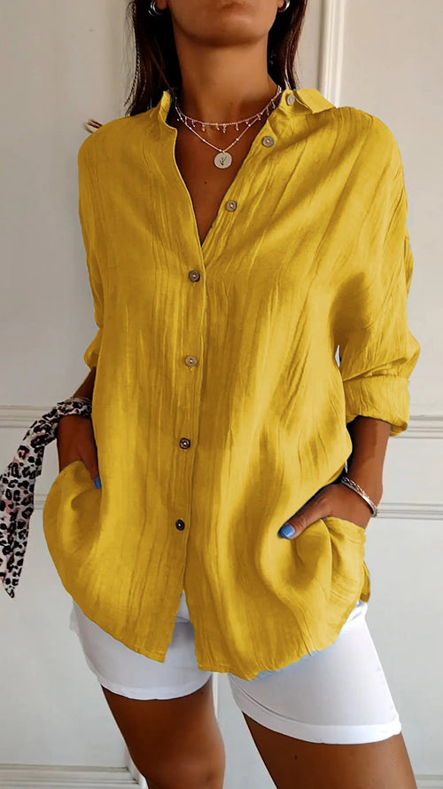 Lara - Elegant Solid Color Commuter Blouse