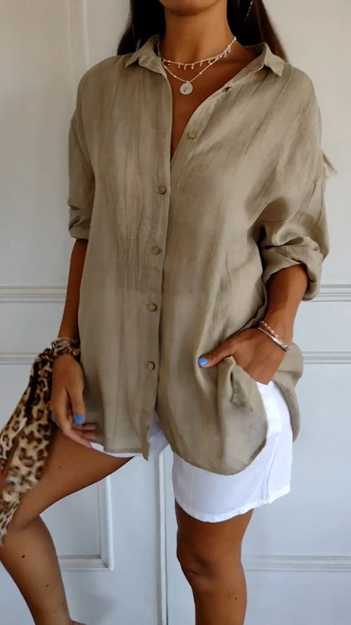 Lara - Elegant Solid Color Commuter Blouse