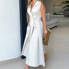 Ava - Midi Dress with V-Neck