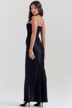 Olivia - Elegant Satin Strapless Maxi Dress