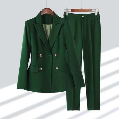 Alena - Classic 4-Button Blazer with Matching Pants Set