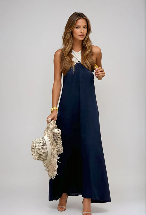 Nicola - Stylish Crossover Neckline Dress