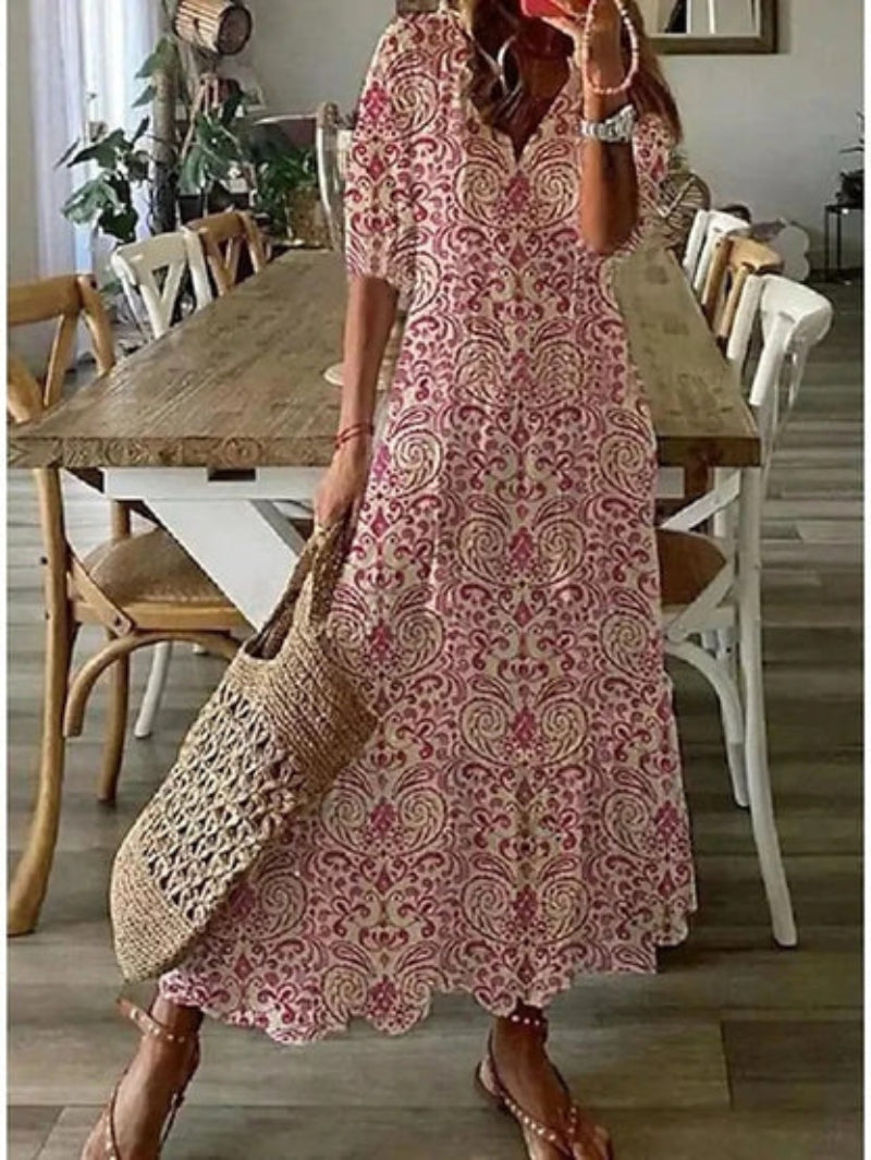 Sophie - Boho Vintage V-Neck Summer Dress