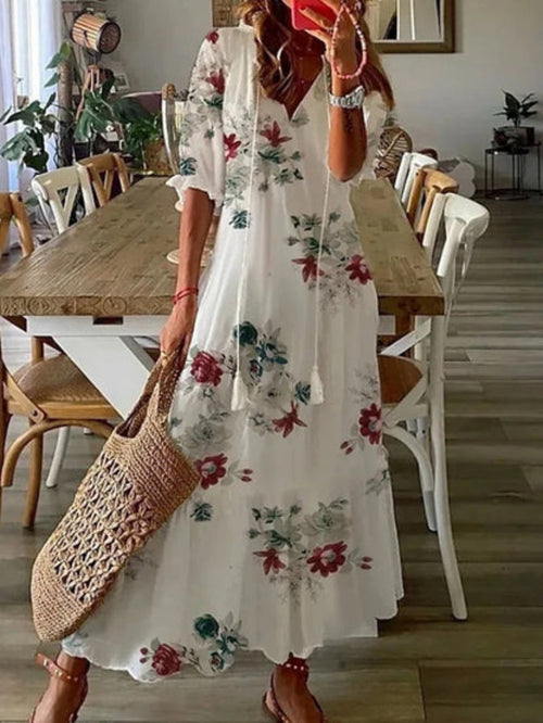 Sophie - Boho Vintage V-Neck Summer Dress
