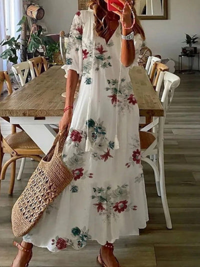 Sophie - Boho Vintage V-Neck Summer Dress