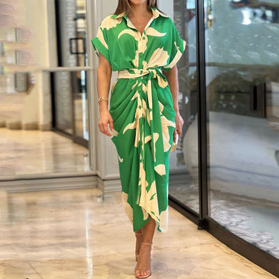 Alexia - High-Waist Flounce Collar Dress